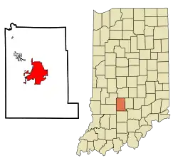 Poziția în cadrul statului Indiana