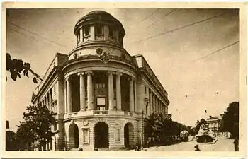 Biblioteca Centrală Universitară şi Monumentul Unirii. Ilustrată de epocă.