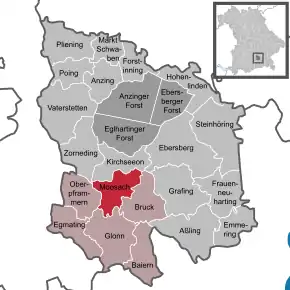 Poziția localității Moosach