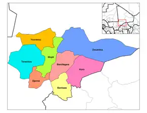 Districtele regiunii Mopti