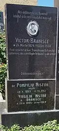 Mormântul lui Victor Braniște din cimitirul bisericii ortodoxe române „Adormirea Maicii Domnului” (Brașovul Vechi) din Brașov
