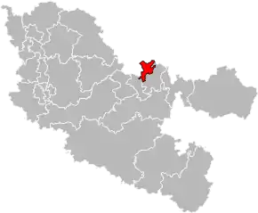 Poziția localității Cantonul Forbach