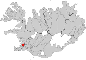 Poziția localității Mosfellsbær