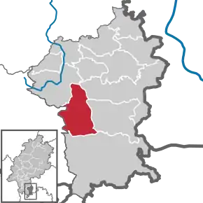 Poziția  Mossautal pe harta districtului Odenwaldkreis