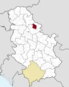 Poziția localității Alibunar, Banatul de Sud