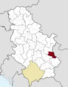 Poziția localității Knjaževac