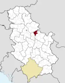 Poziția localității Požarevac