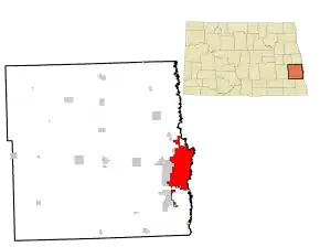 Poziția localității Fargo, Dakota de Nord