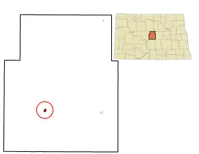 Poziția localității McClusky, Dakota de Nord