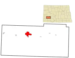 Poziția localității Dickinson, Dakota de Nord