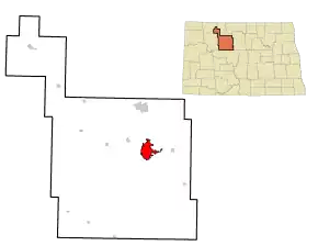 Minot i Ward County och North Dakota