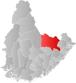 Poziția localității Comuna Åmli