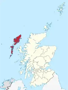 Poziția regiunii Na h-Eileanan SiarThe Western Isles