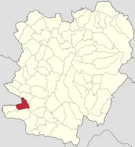 Amplasarea în cadrul județului