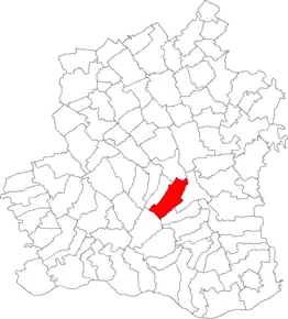 Amplasarea în cadrul județului