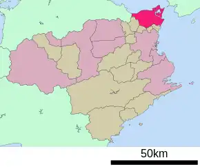 Poziția localității Naruto