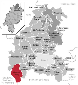 Poziția localității Naumburg