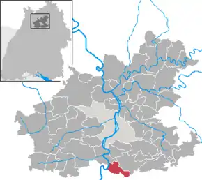 Poziția  Neckarwestheim pe harta districtului Heilbronn