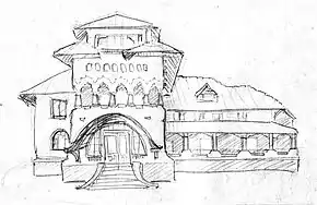 Conacul din Negoiești care în 1984 era sediul C.A.P.