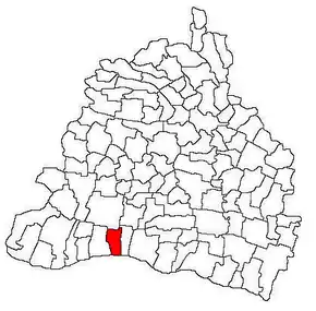 Amplasarea în cadrul județului