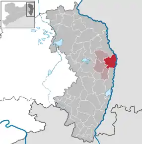 Poziția  Neißeaue pe harta districtului Görlitz
