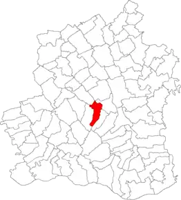 Amplasarea în cadrul județului