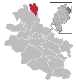 Poziția comunei Neu-Eichenberg pe harta districtului Werra-Meißner-Kreis