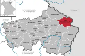Poziția  Neualbenreuth pe harta districtului Tirschenreuth