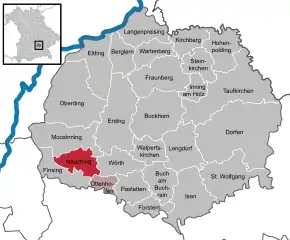 Poziția  Neuching pe harta districtului Erding