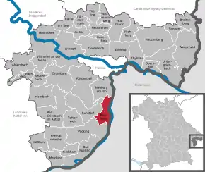 Poziția localității Neuhaus a.Inn