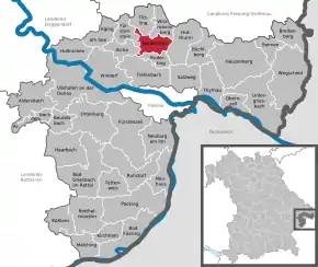 Poziția  Neukirchen vorm Wald pe harta districtului Passau