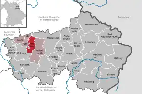 Poziția  Neusorg pe harta districtului Tirschenreuth