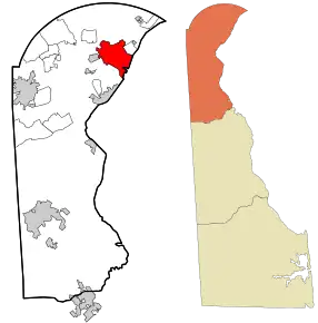 Poziția localității Wilmington