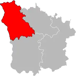 Arondismentul Cosne-Cours-sur-Loire în cadrul departamentului Nièvre