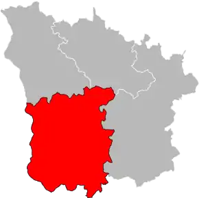 Arondismentul Nevers în cadrul departamentului Nièvre
