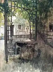 Interior de curte la Barbizon (1866)