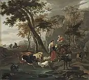 Peisaj cu capre - de Nicolaes Berchem