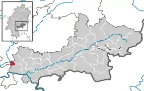 Poziția comunei Niederdorfelden pe harta districtului Main-Kinzig-Kreis