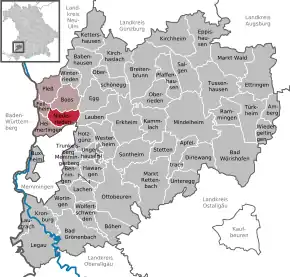 Poziția  Niederrieden pe harta districtului Unterallgäu