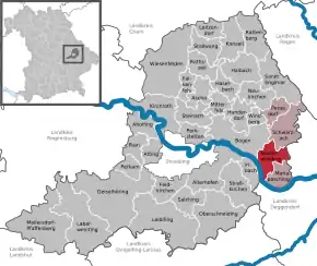 Poziția Niederwinkling pe harta districtului Straubing-Bogen
