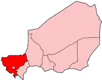 Poziția regiunii Tillabéri