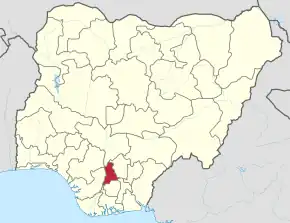 Poziția localității Statul Anambra