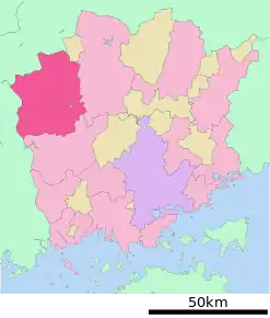 Poziția localității Niimi