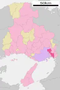 Poziția localității Nishinomiya