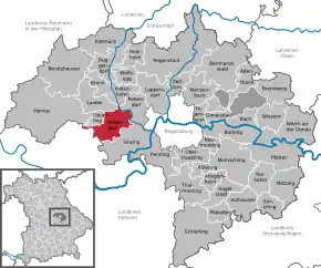 Poziția Nittendorf pe harta districtului Regensburg
