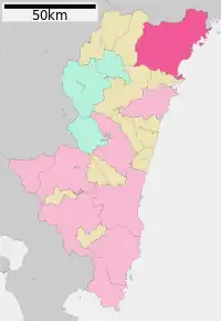 Poziția localității Nobeoka