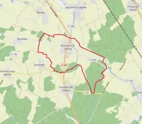 Poziția localității Noiron-sous-Gevrey