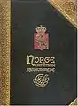 Stema naţională folosită ca decor al primei pagini a cărţii Norge i det nittende aarhundrede („Norvegia în secolul al IX-lea”) din 1900.
