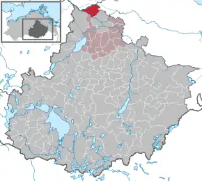 Poziția  Nossendorf pe harta districtului Mecklenburgische Seenplatte