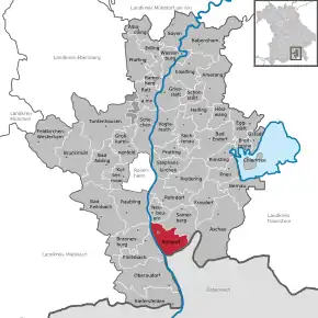 Poziția localității Nußdorf a.Inn